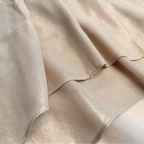 Thalia Sodi Shimmery Gold Cold Shoulder Top with Removable Jewelry Trim - Picture 6 of 14